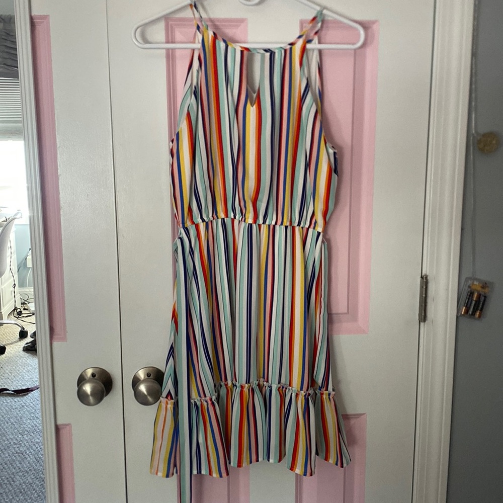 Multi-Colored Midi Dress
